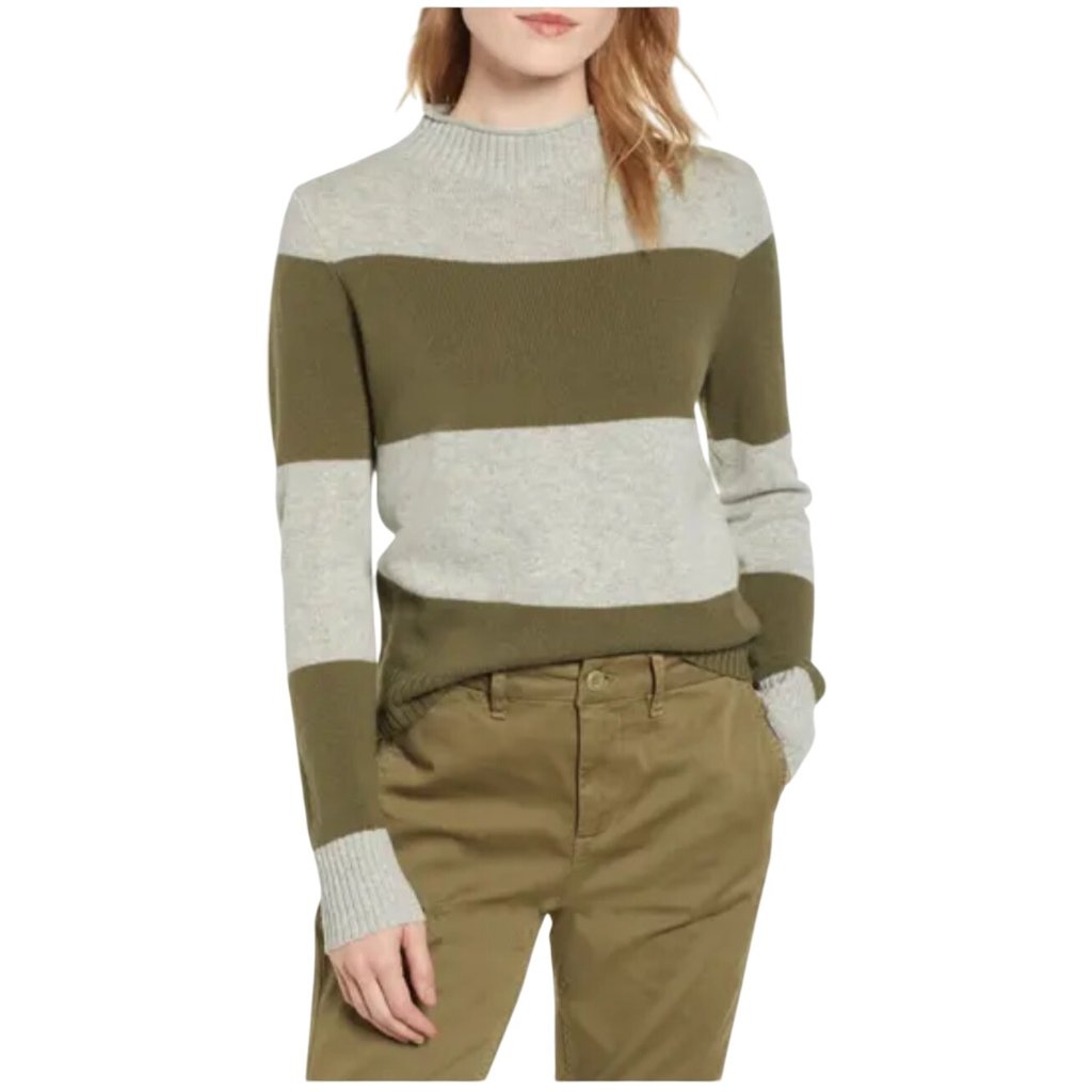 J. Crew Always Womens Roll Neck Sweater Size Xxs Striped Wool Preppy Oarsman